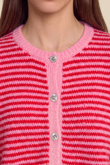 Womens Red Striped Cardigan Sweaters | CicyBell