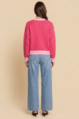 Womens Red Striped Cardigan Sweaters | CicyBell