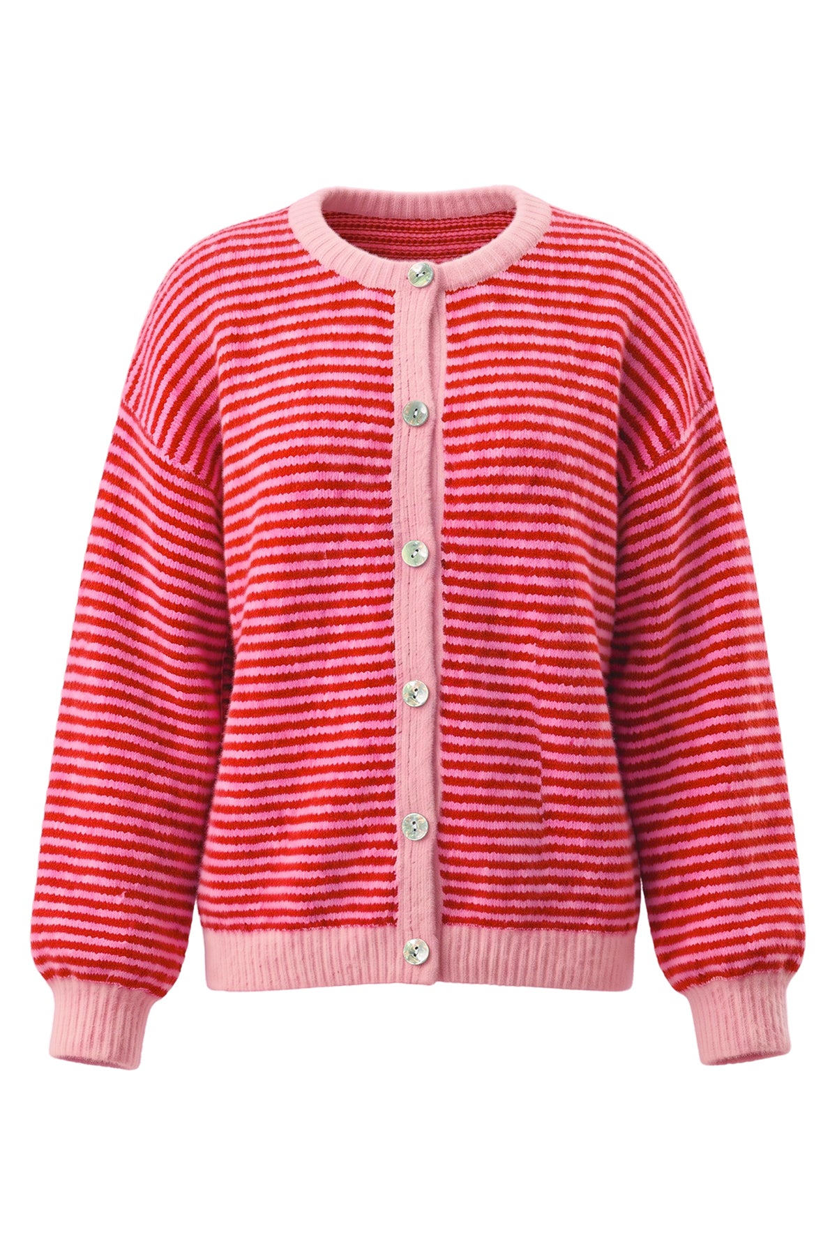 Womens Red Striped Cardigan Sweaters | CicyBell