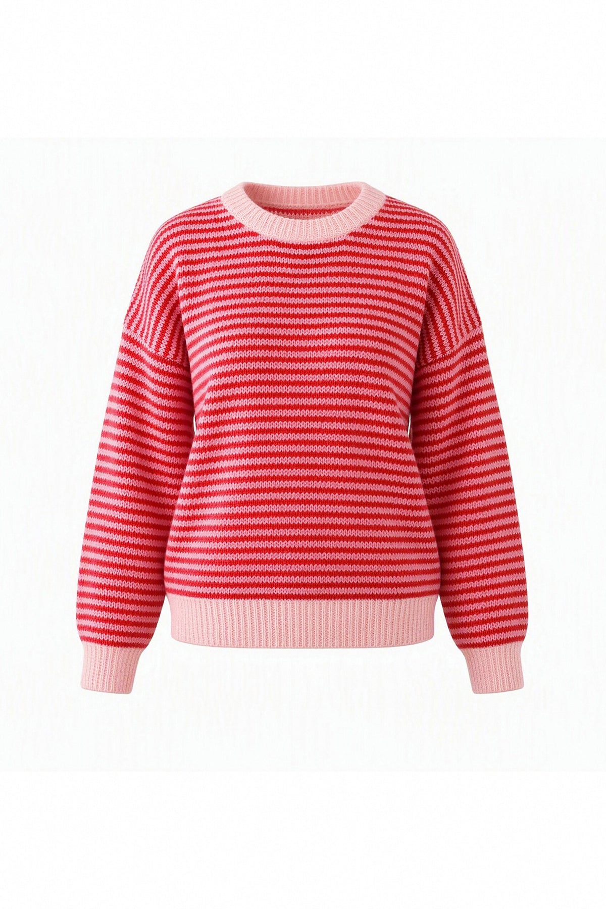 Womens Red Color Block Striped Sweater | CicyBell