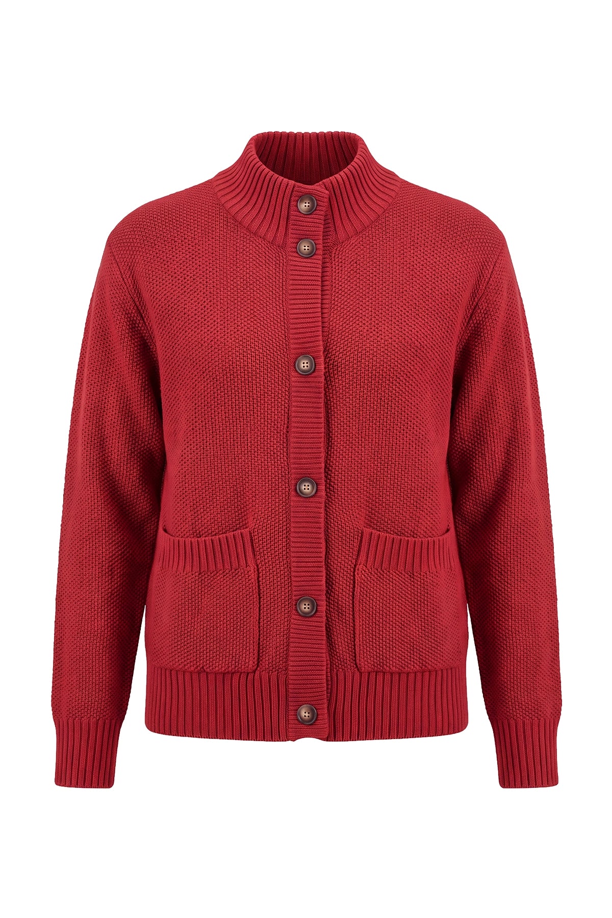 Womens Red Chunky Sweaters Cardigan | Cicy Bell