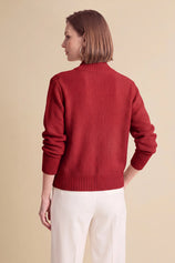 Womens Red Chunky Sweaters Cardigan | Cicy Bell