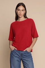 Womens Red Half Sleeve Sweaters | CicyBell