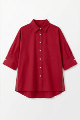 Womens Red Oversized Button Down Shirts | CicyBell