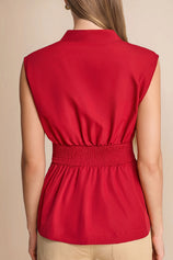Womens Red Summer V Neck Tank Tops | CicyBell