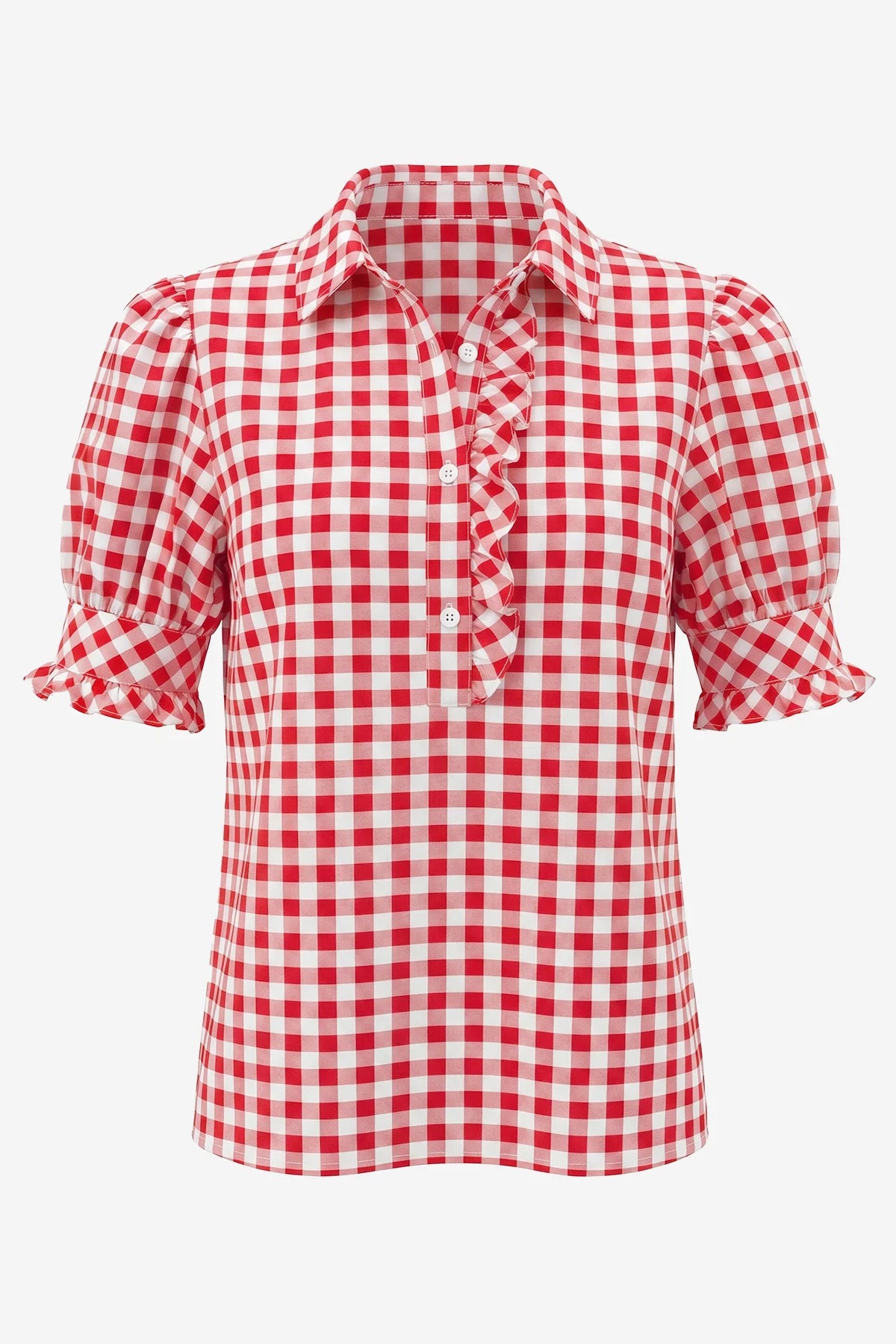 Womens Red Summer Gingham Tops | CicyBell