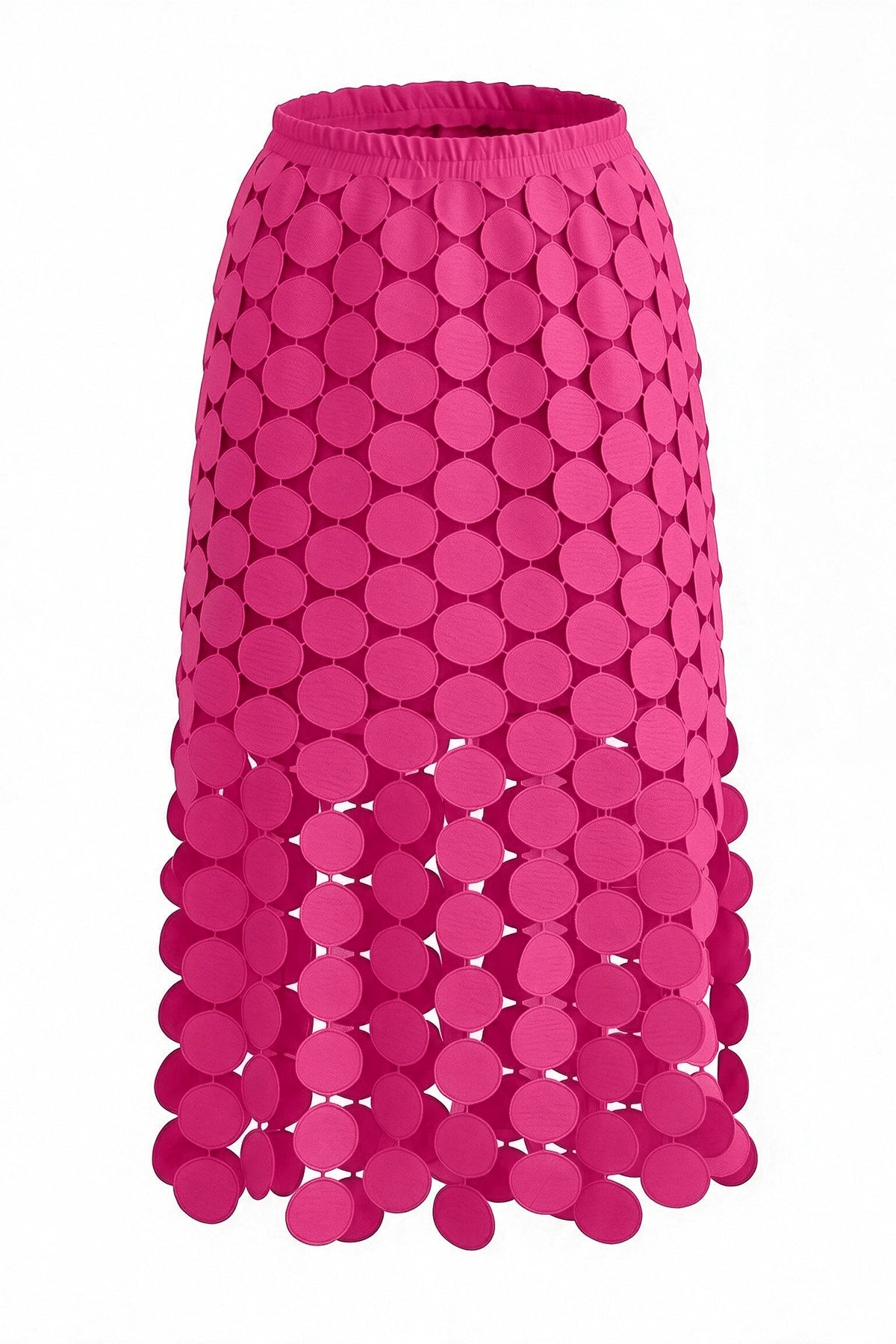Womens Rose Red Hollow Out Maxi Skirts | CicyBell