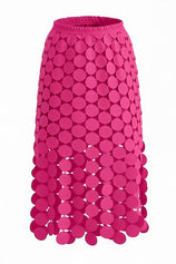 Womens Rose Red Hollow Out Maxi Skirts | CicyBell