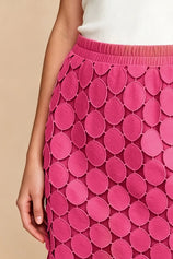 Womens Rose Red Hollow Out Maxi Skirts | CicyBell