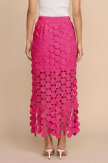 Womens Rose Red Hollow Out Maxi Skirts | CicyBell