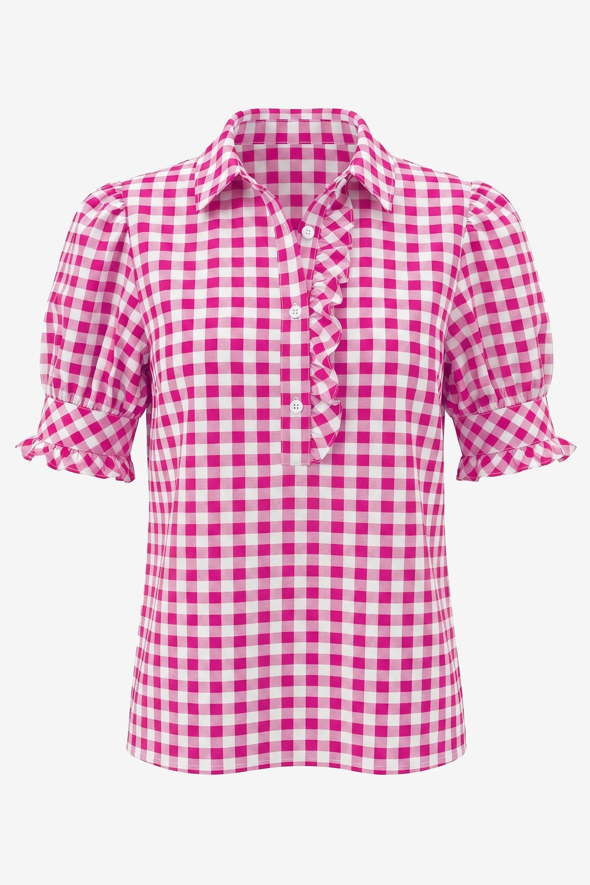Womens Rose Red Summer Gingham Tops | CicyBell