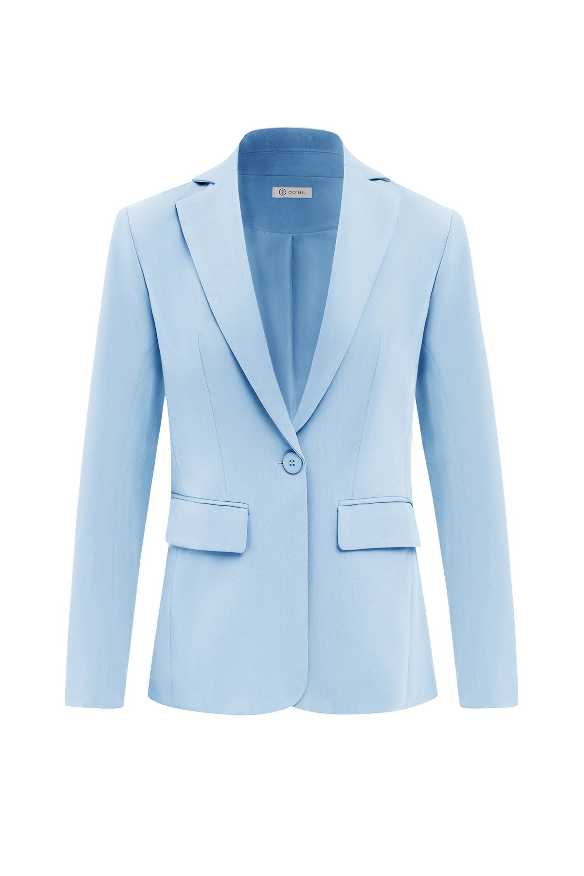 Womens Sky Blue Casual Work Blazers | CicyBell