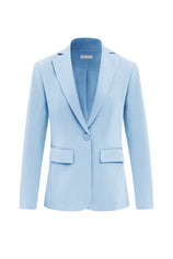 Womens Sky Blue Casual Work Blazers | CicyBell