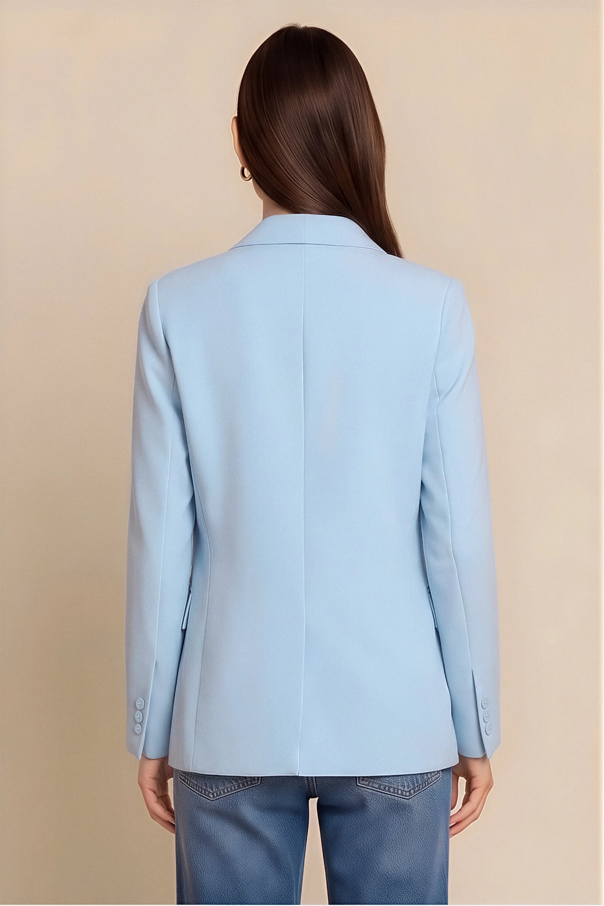 Womens Sky Blue Professional  Blazer | CicyBell