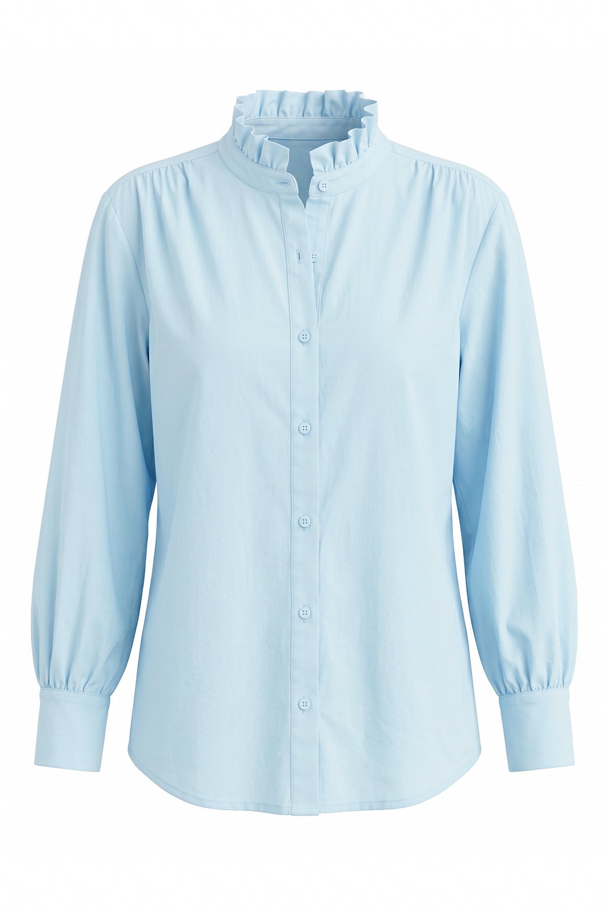 Womens Sky Blue Oversized Button Down Shirts| CicyBell