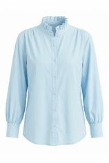 Womens Sky Blue Oversized Button Down Shirts| CicyBell