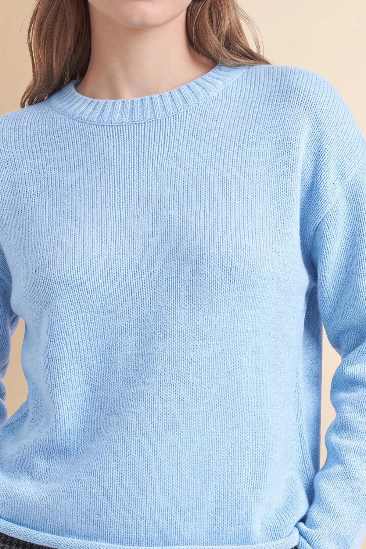 Womens Sky Blue Long Sleeve Sweater | Cicy Bell