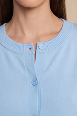 Cicy Bell Womens Sky Blue Cardigan Tops