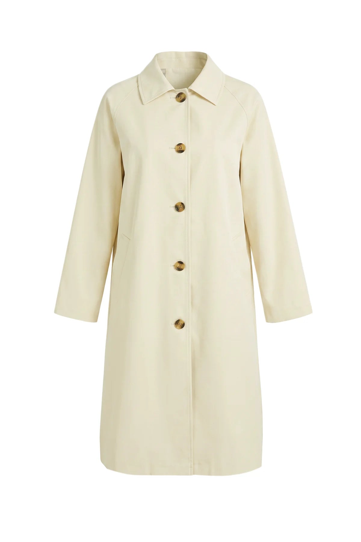 Womens Solid Beige Trench Long Coat | CicyBell
