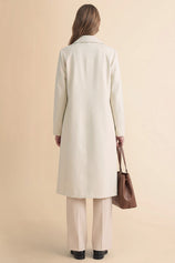 Womens Solid Beige Trench Long Coat | CicyBell