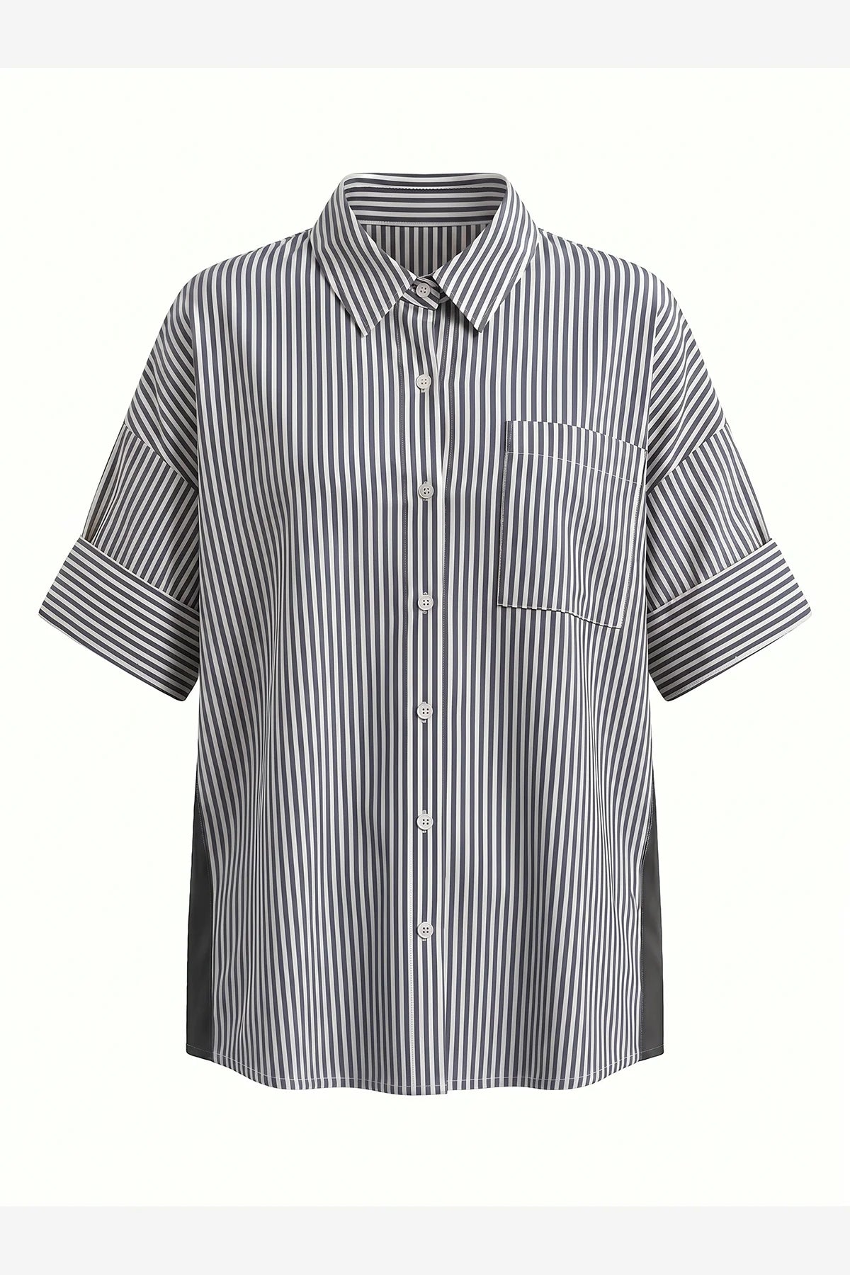 Womens Striped Black Button Down Shirts | CicyBell