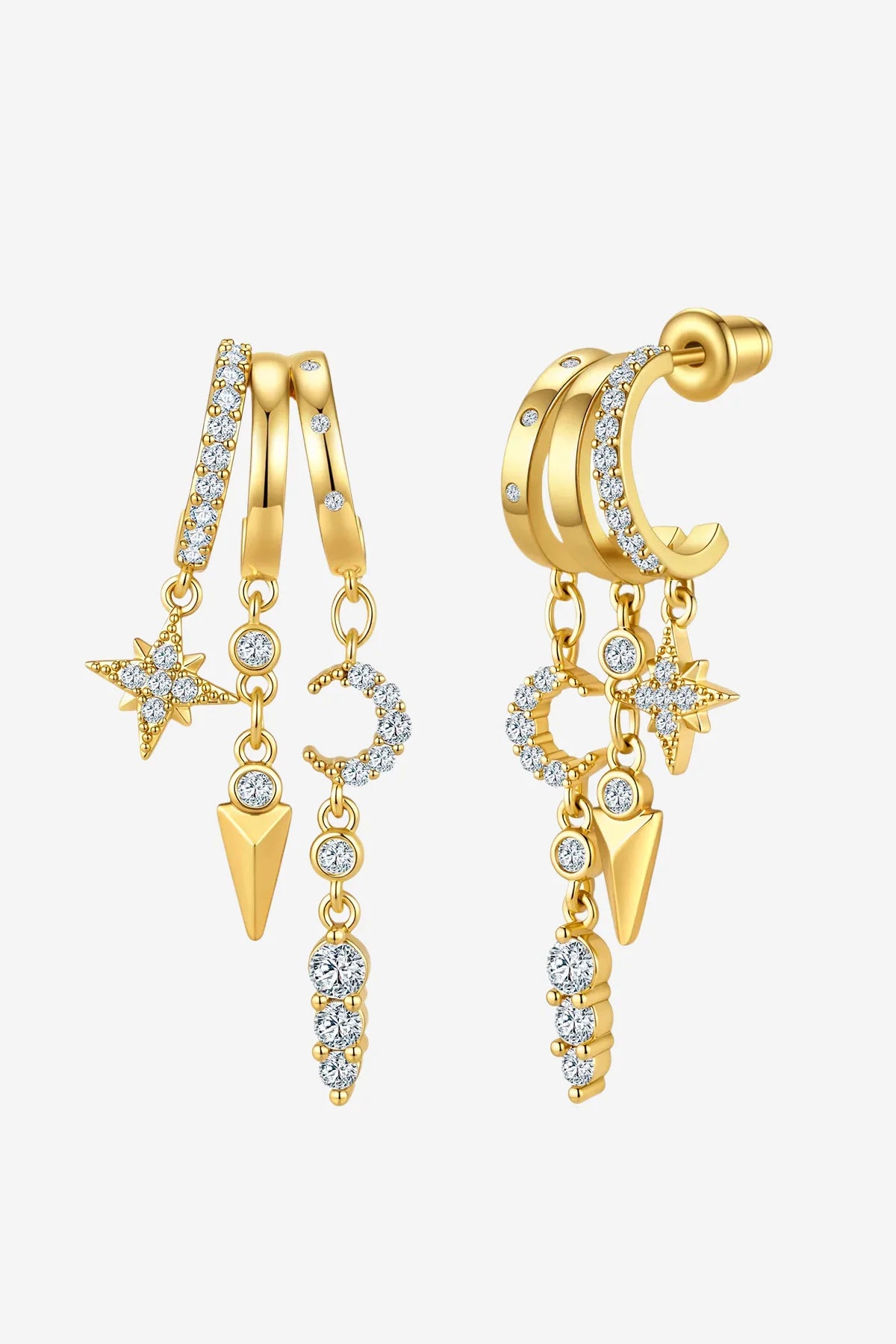 Women 18K Gold  Triple Hoop Earring A | CicyBell
