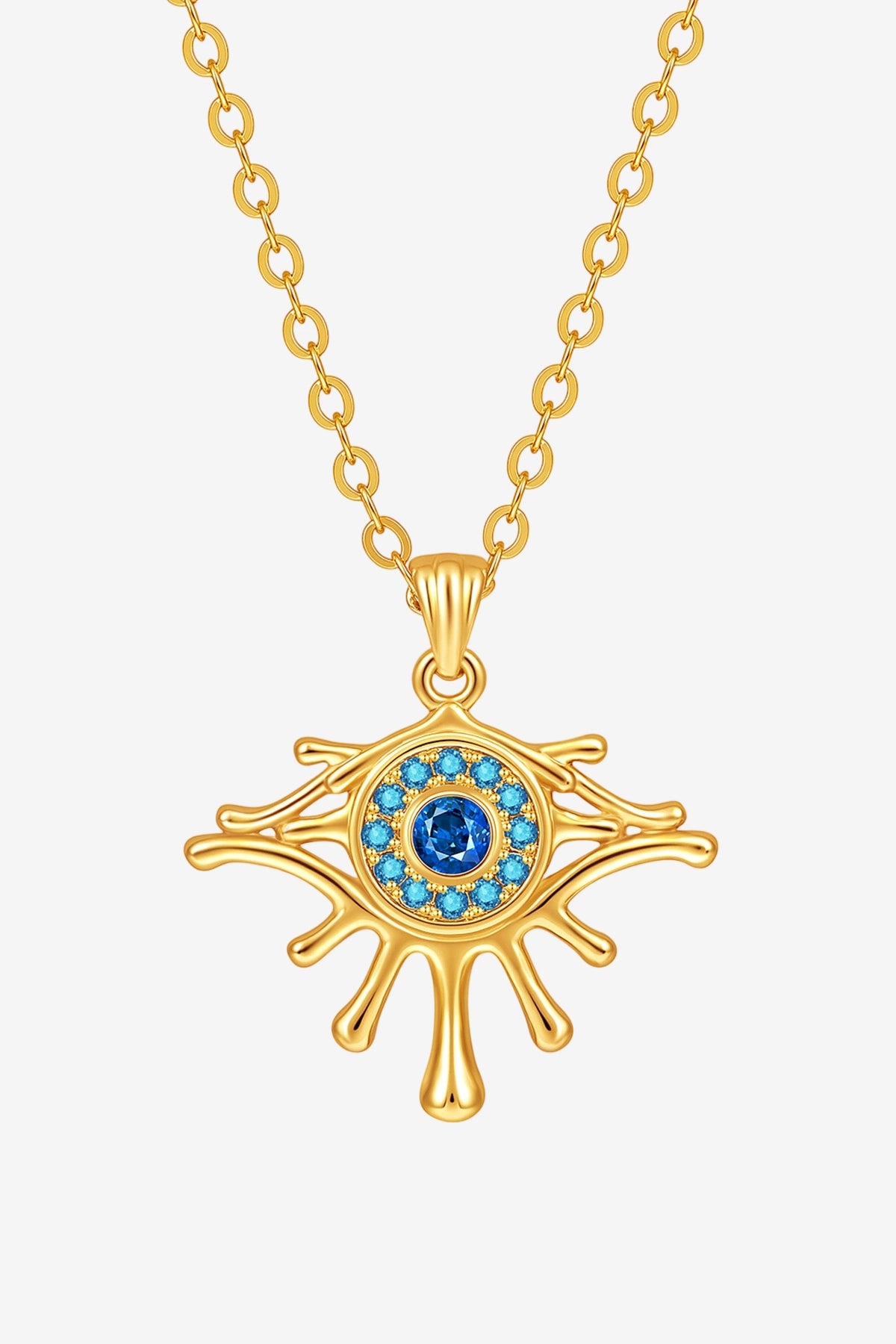 Women 18K Gold Plated Turquoise Evil Eye Necklace | CicyBell