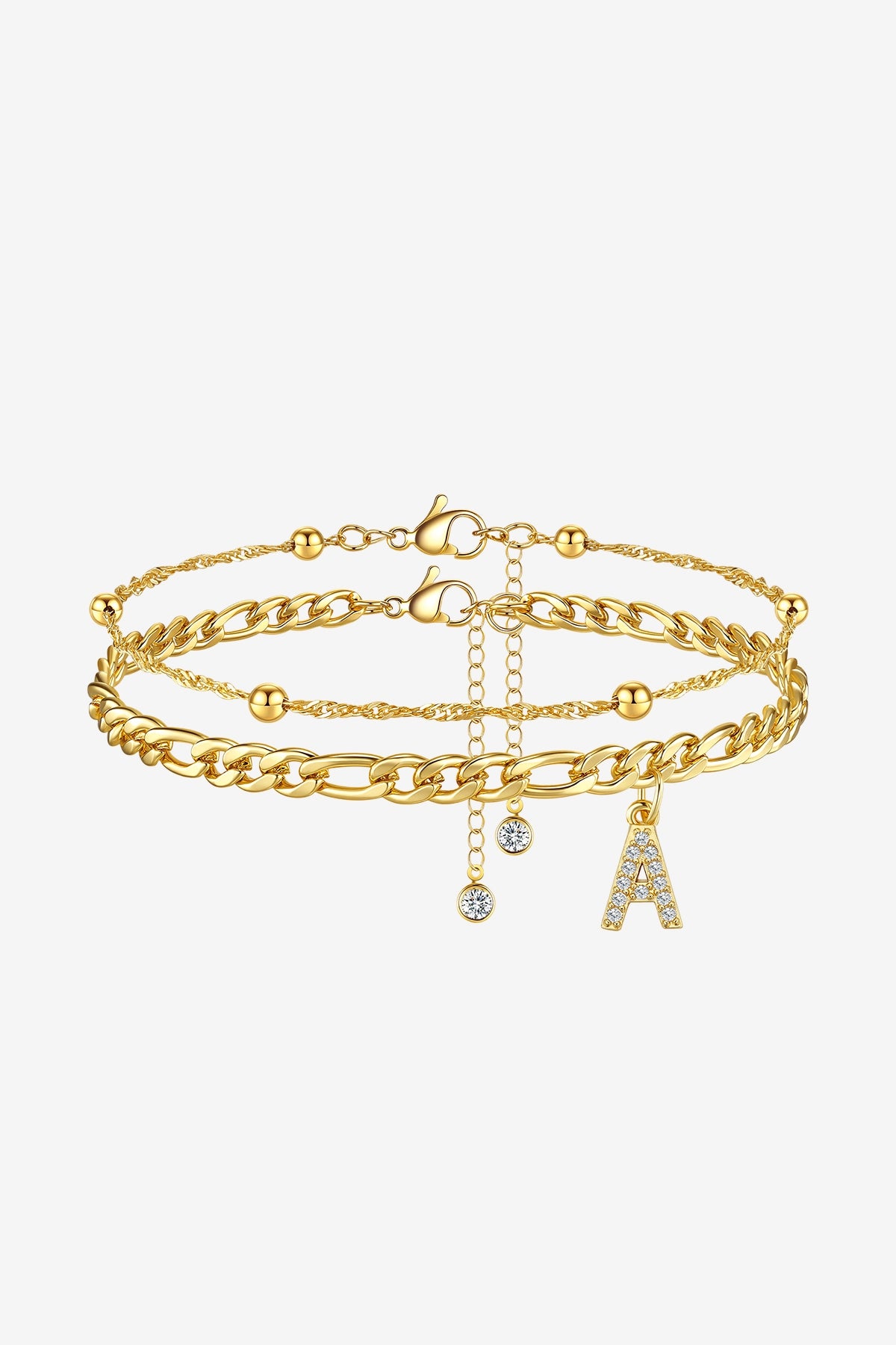 Women 18K Gold Initial A Layered Bracelets| CicyBell