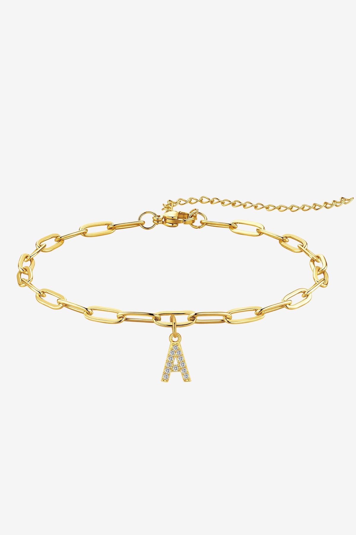 Women 18K Gold Initial A Link Bracelets| CicyBell