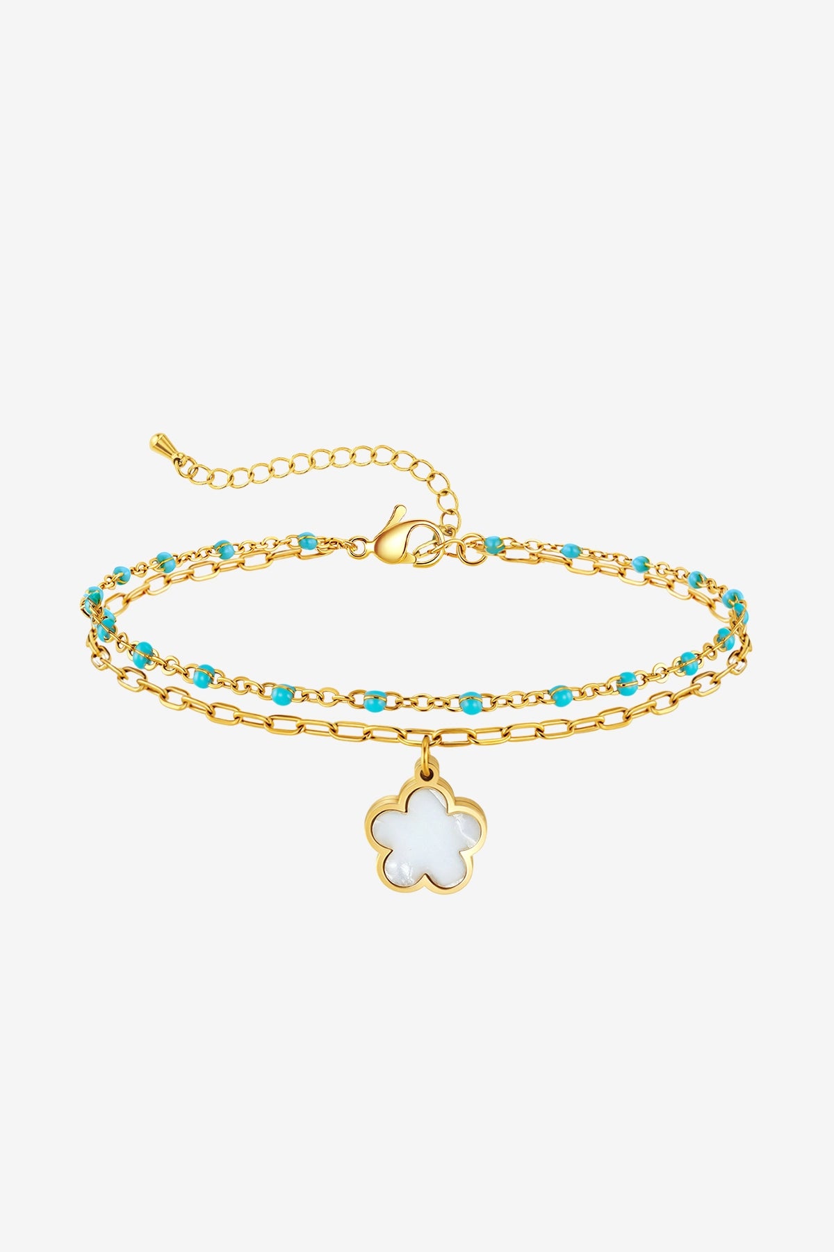 Women 18K Gold Flower Bead Layered Bracelets | CicyBell