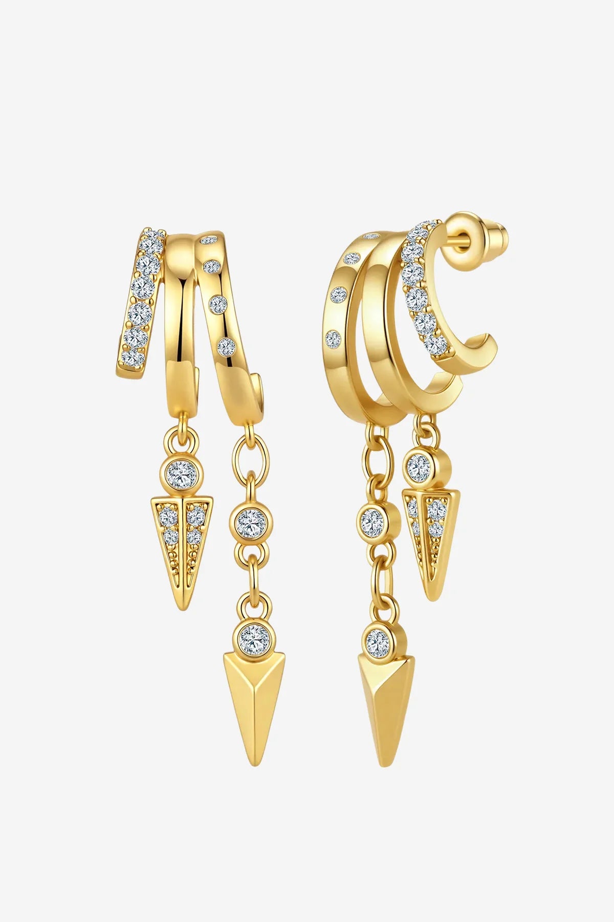 Women 18K Gold  Triple Hoop Earring D | CicyBell