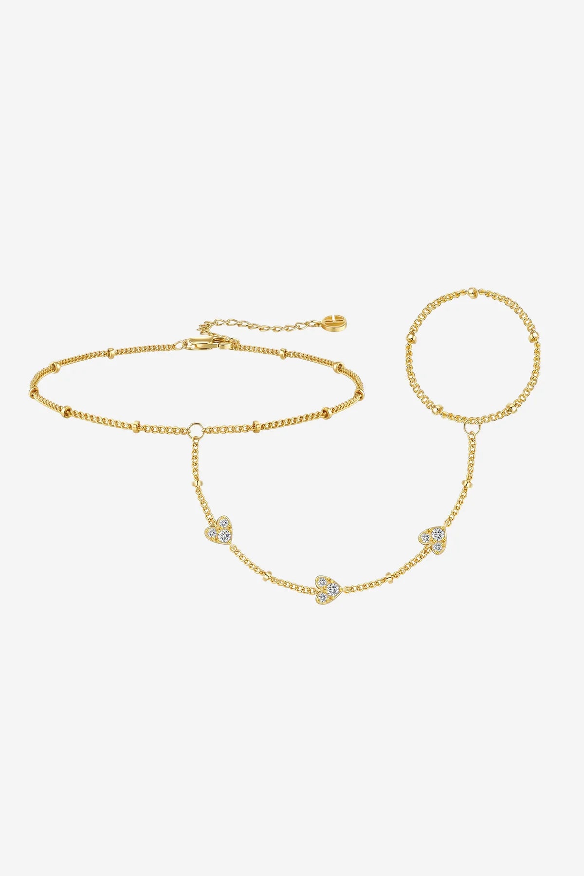Women 18K Gold  Heart Hand Chain | CicyBell