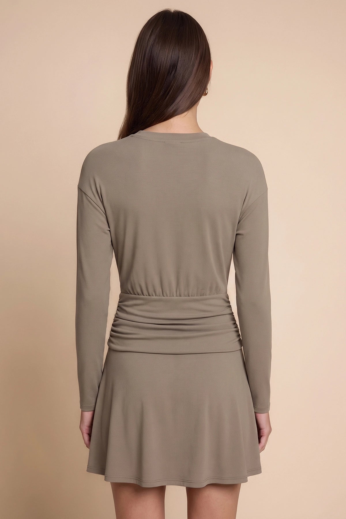 Womens Taupe A-Line Sweater Dresses | CicyBell