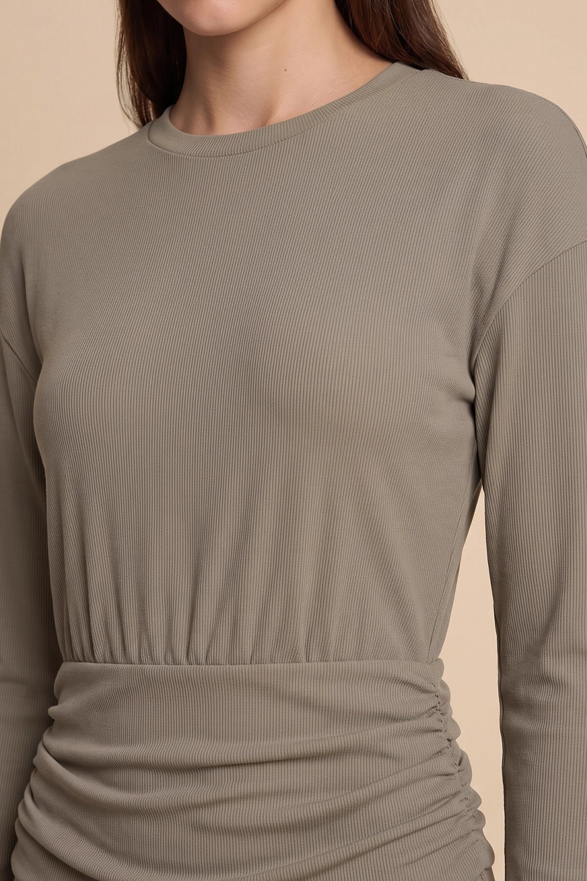 Womens Taupe A-Line Sweater Dresses | CicyBell