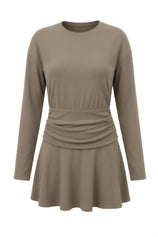 Womens Taupe A-Line Sweater Dresses | CicyBell