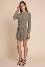 Womens Taupe A-Line Sweater Dresses | CicyBell