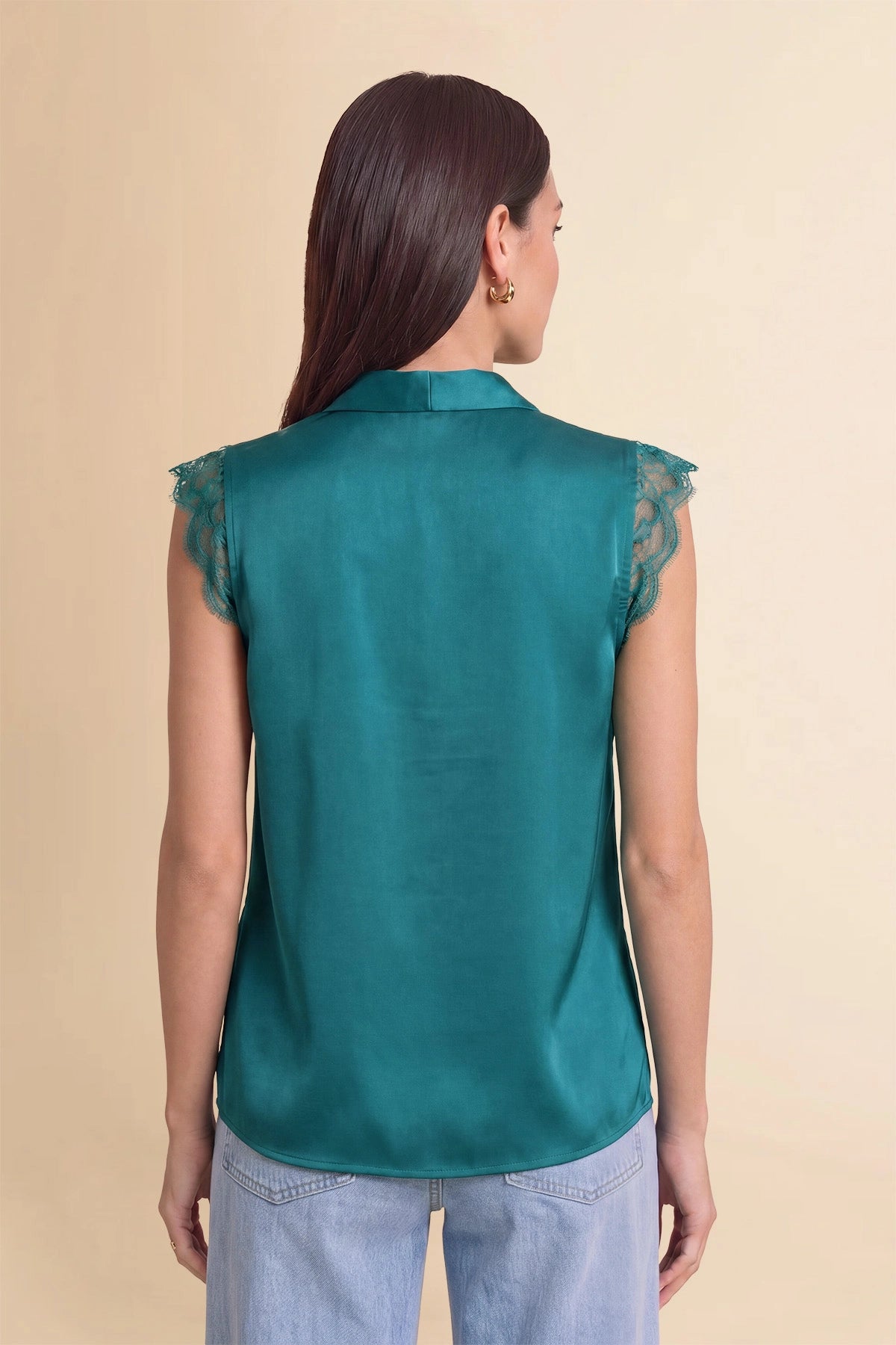 Womens Teal Satin Tank Tops | CicyBell