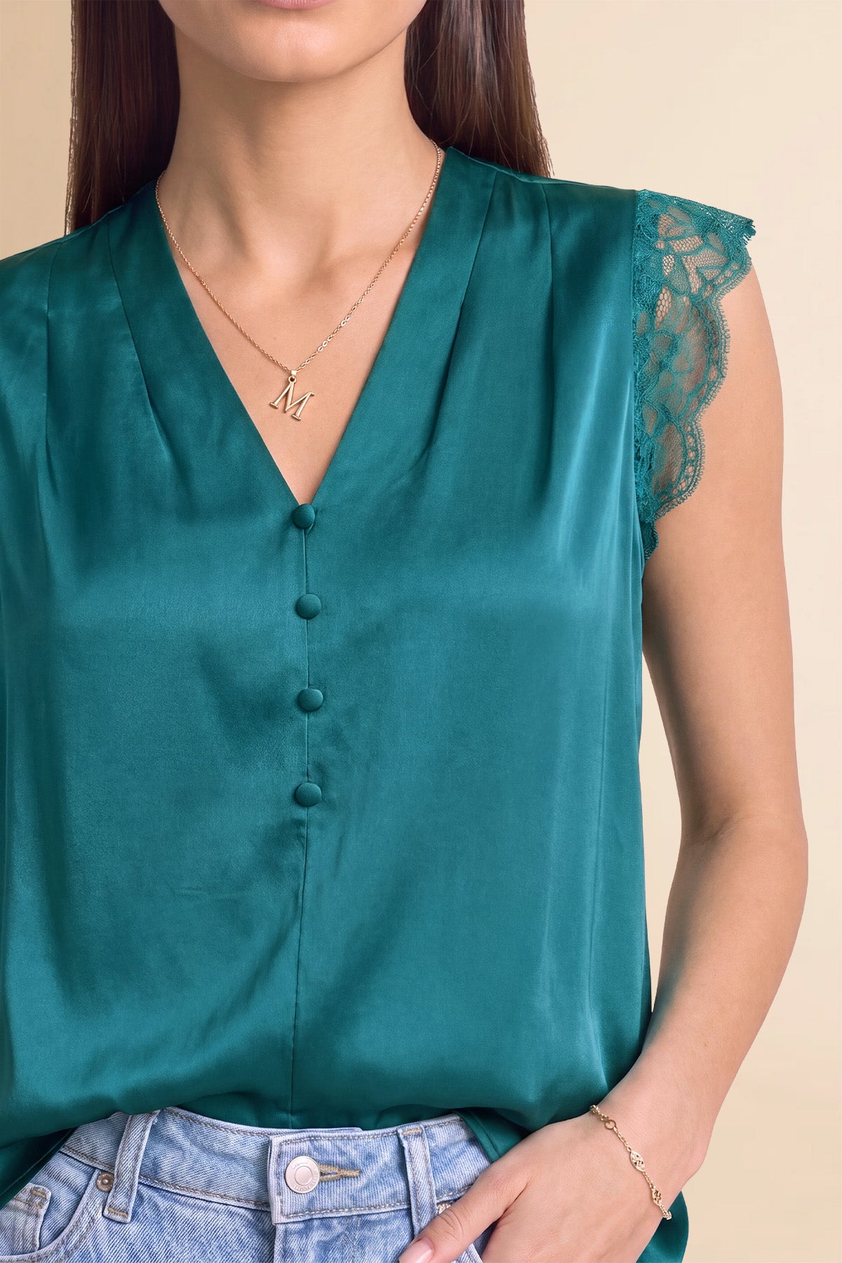 Womens Teal Satin Tank Tops | CicyBell