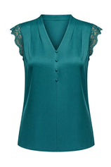 Womens Teal Satin Tank Tops | CicyBell