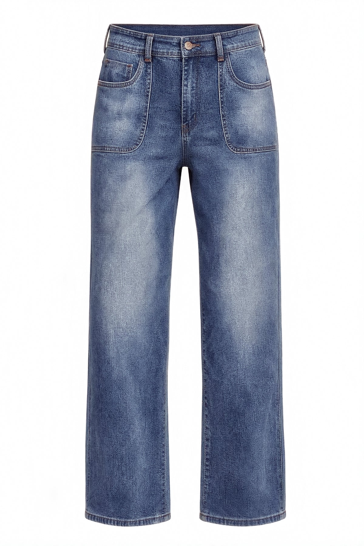 Womens Wash Blue High Waisted Jeans | CicyBell