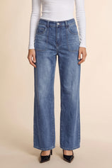 Womens Wash Blue High Waisted Jeans | CicyBell