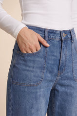 Womens Wash Blue High Waisted Jeans | CicyBell
