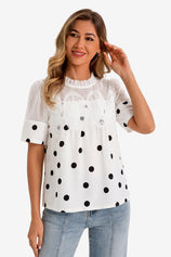Womens Wave PointFlowy Lace Blouses | CicyBell