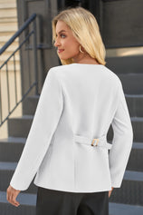Cicy Bell Womens White Business Blazers
