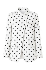Womens White  Professional Polka Dot Blazer | CicyBell