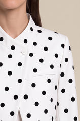 Womens White  Professional Polka Dot Blazer | CicyBell