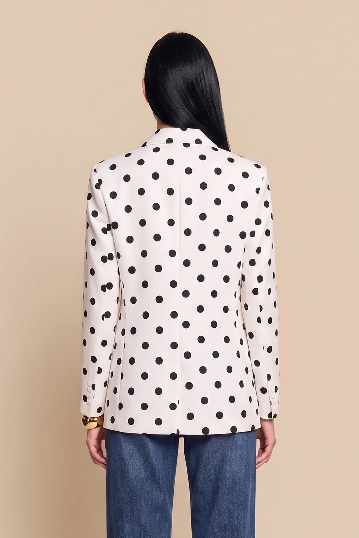 Womens White  Professional Polka Dot Blazer | CicyBell