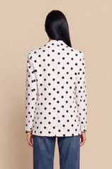 Womens White  Professional Polka Dot Blazer | CicyBell