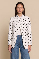 Womens White  Professional Polka Dot Blazer | CicyBell