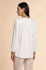 Womens White Puff Long Sleeve Blouse | CicyBell